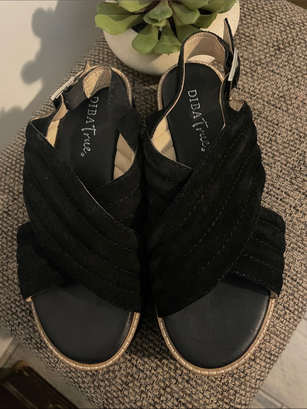 Diba True Women’s Black Crossband Slingback Sandals